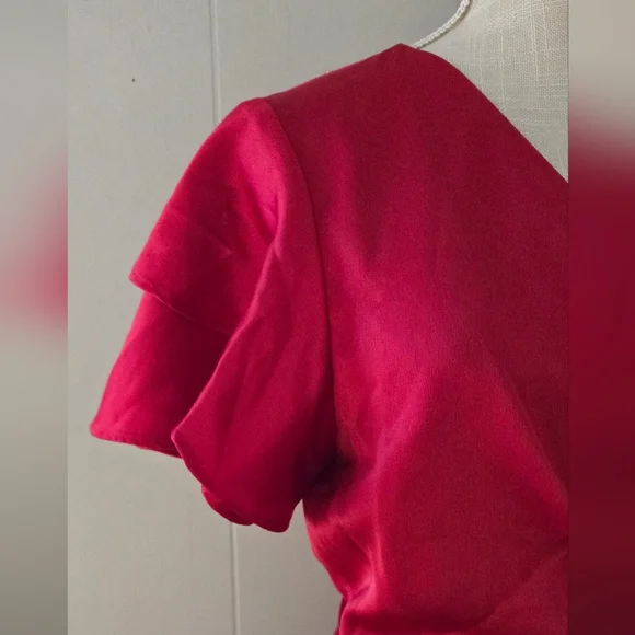 DKNY Red Wrap Mini Dress - Picture 5 of 7